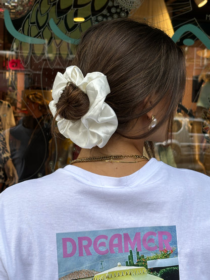 Oversized White scrunchie